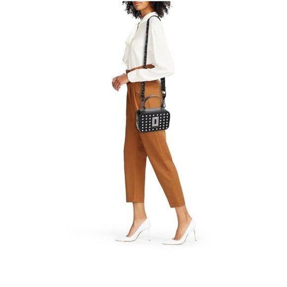 KARL LAGERFELD Paris Simone Star Studded Crossbody Top Handle Black Rhinestone - Picture 10 of 10